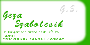 geza szabolcsik business card